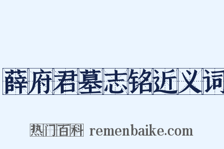 薛府君墓志铭近义词是什么意思的图片